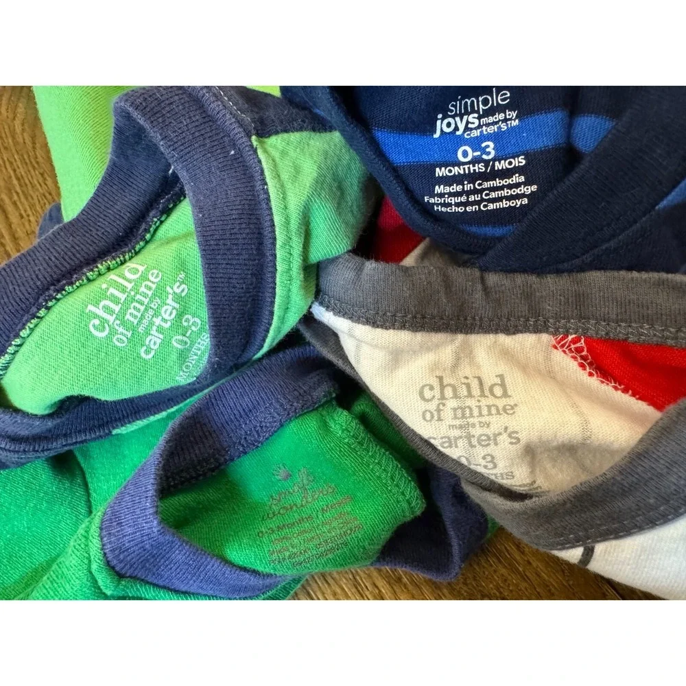 Carters Baby Boy 0/3 Mo‎ Outfits Rompers Clothes Lot Bundle Summer Trouble Rhino